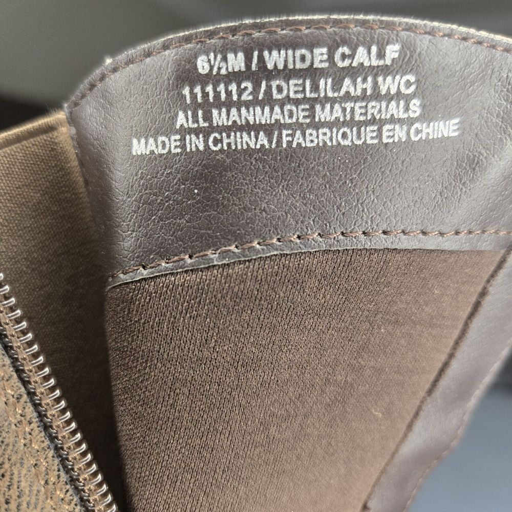 Maurices Delilah Boots Riding Type Boots 6.5 Wide Calf Side Zip Man-made Materia - Picture 5 of 9